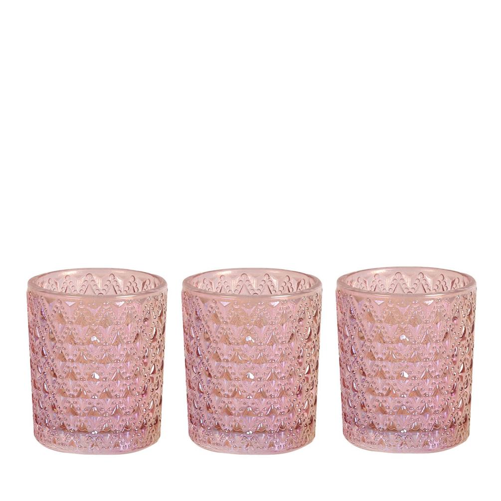Aroma Pink Lustre 3 Tealight & Votive Holder Set £6.74